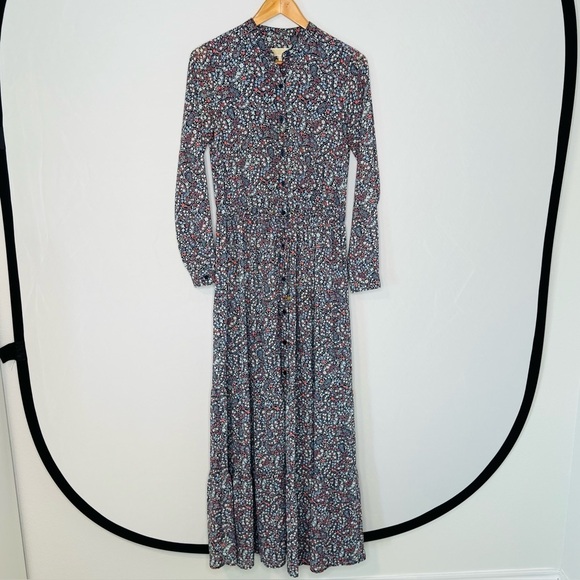 MICHAEL Michael Kors Long Sleeve Paisley Print Maxi Dress. Size 0. - Picture 2 of 16